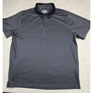 Under Armour The Performance Polo Shirt Mens 3XL Gray Black‎ Polka Dot